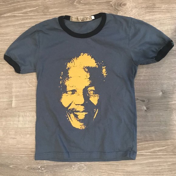 Boys Nelson Mandela Graphic T-Shirt - Size 6-7 - Picture 1 of 3